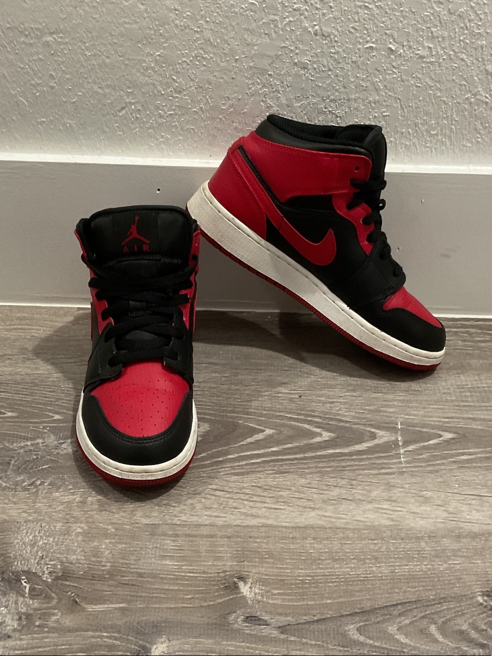Black & Red High Top Jordans